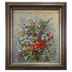 20th Century Baroque Still Life with Flowers by Roger Remmerie, Belgium