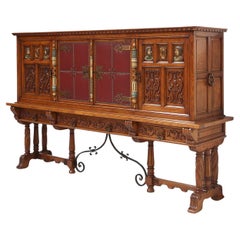 20th century baroque style carved sideboard, Spain ca. 1950