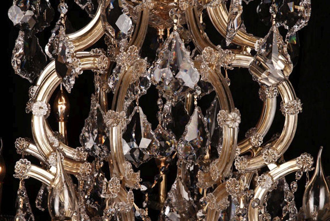 Crystal 20th Century Baroque Style Ceiling Chandelier For Sale