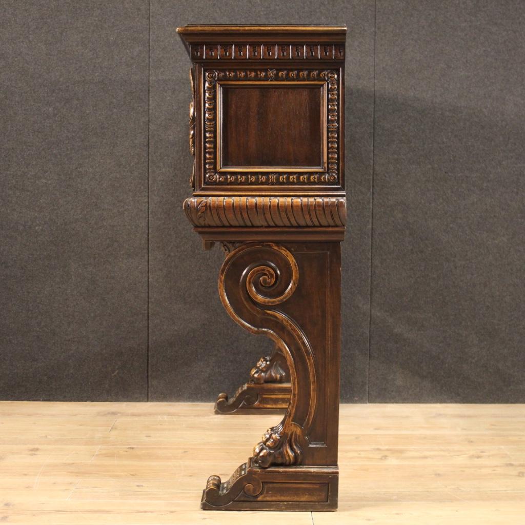 20th Century Baroque Style Oak Wood French Bar Cabinet, 1950 8