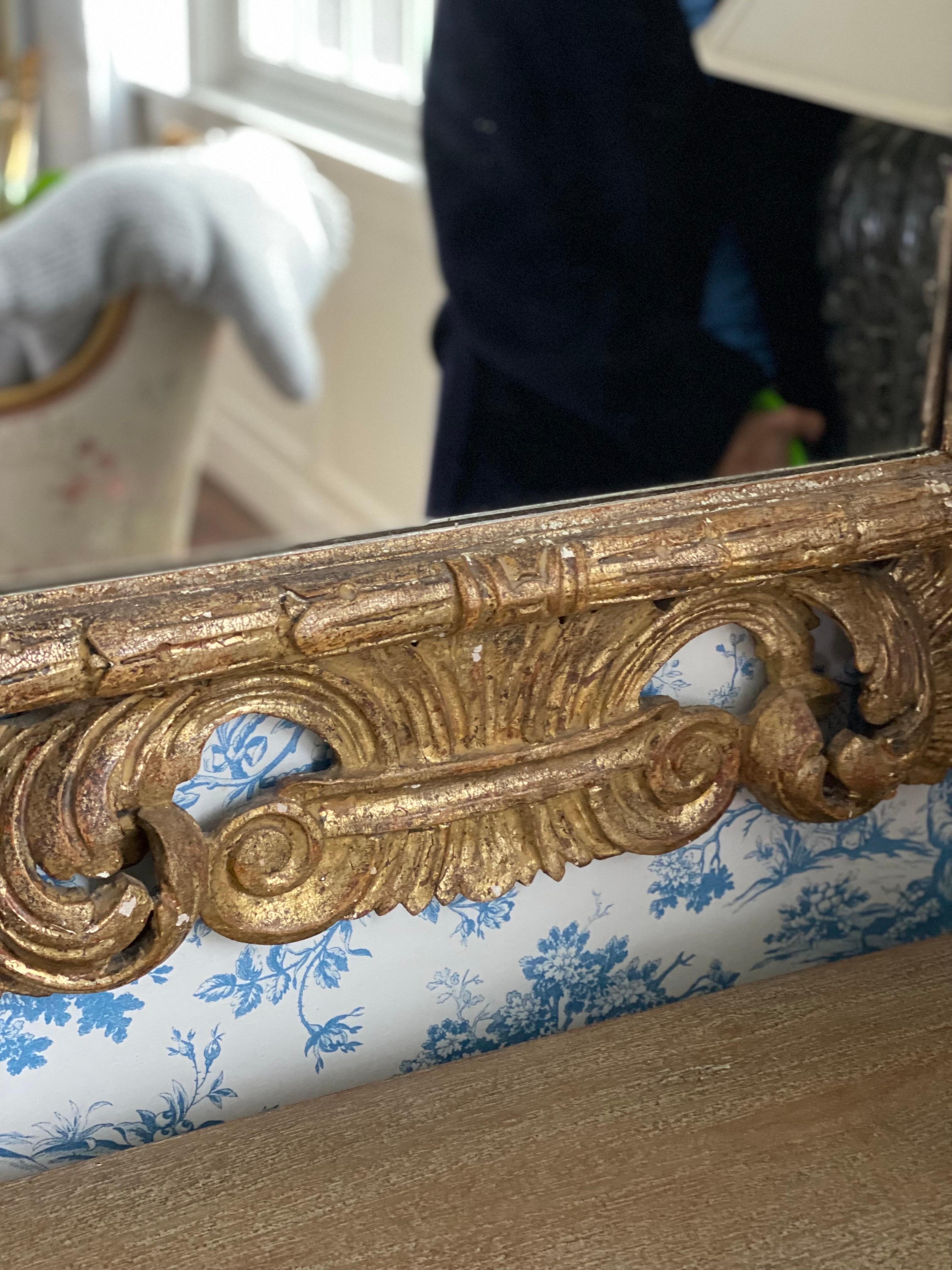 20th Century Baroque Style Painted Giltwood Mirror In Good Condition In Southampton, NY