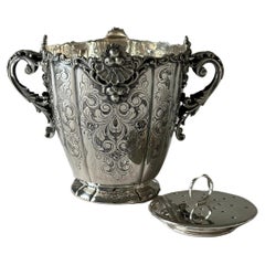 Vintage 20th Century Baroque Style Sterling Silver Ice Bucket by Ilario Pradella