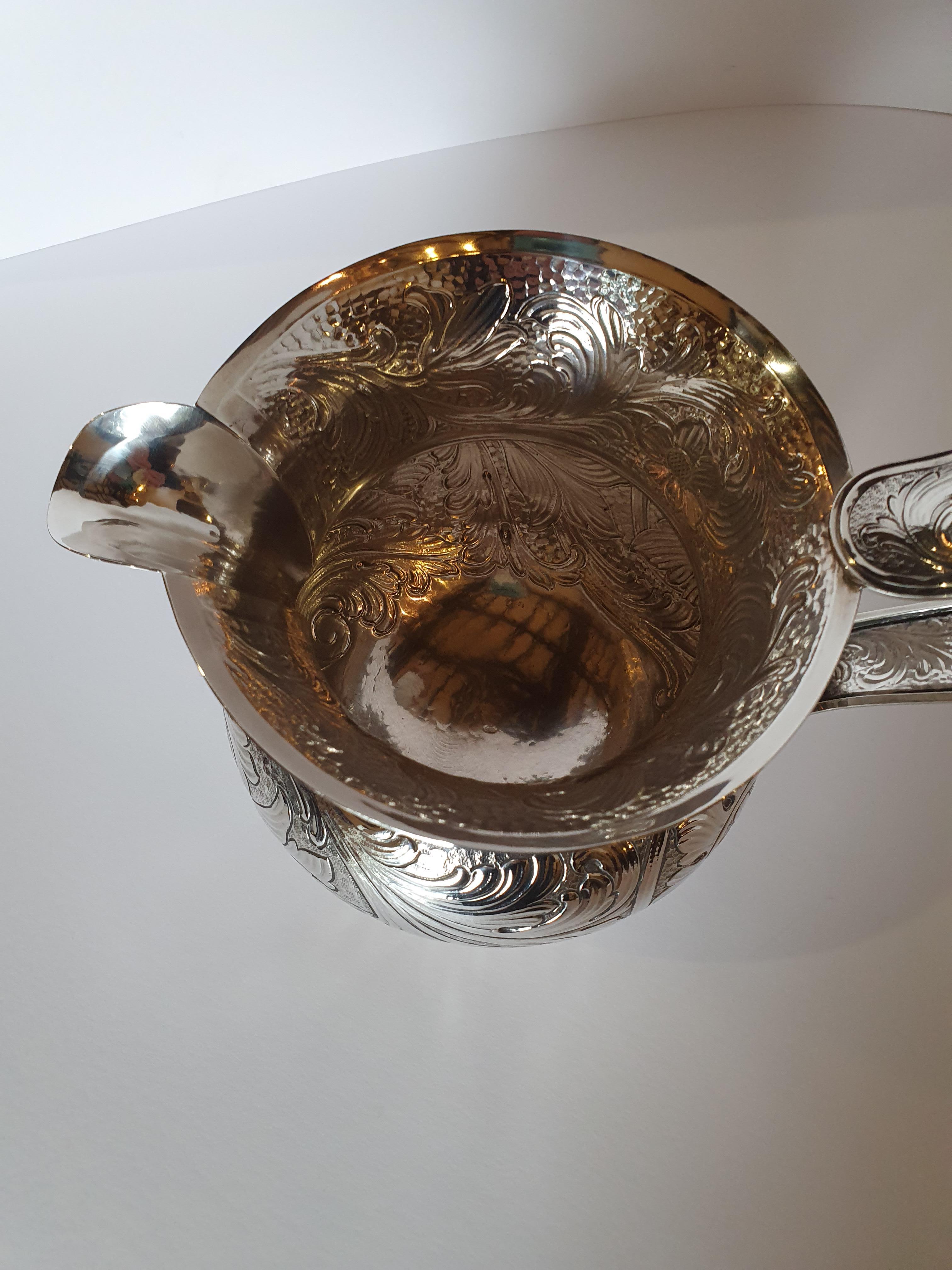 20th Century Baroque Style Sterling Silver Water Jug, Italy, 1985 For Sale 2