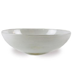 Barovier Toso Murano Art Glass Vide Poche White Spiral Filigree Design, 1950