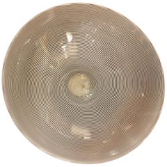 20th Century Barovier Toso Murano Bowl Filigree Blown Glass Spiral Design