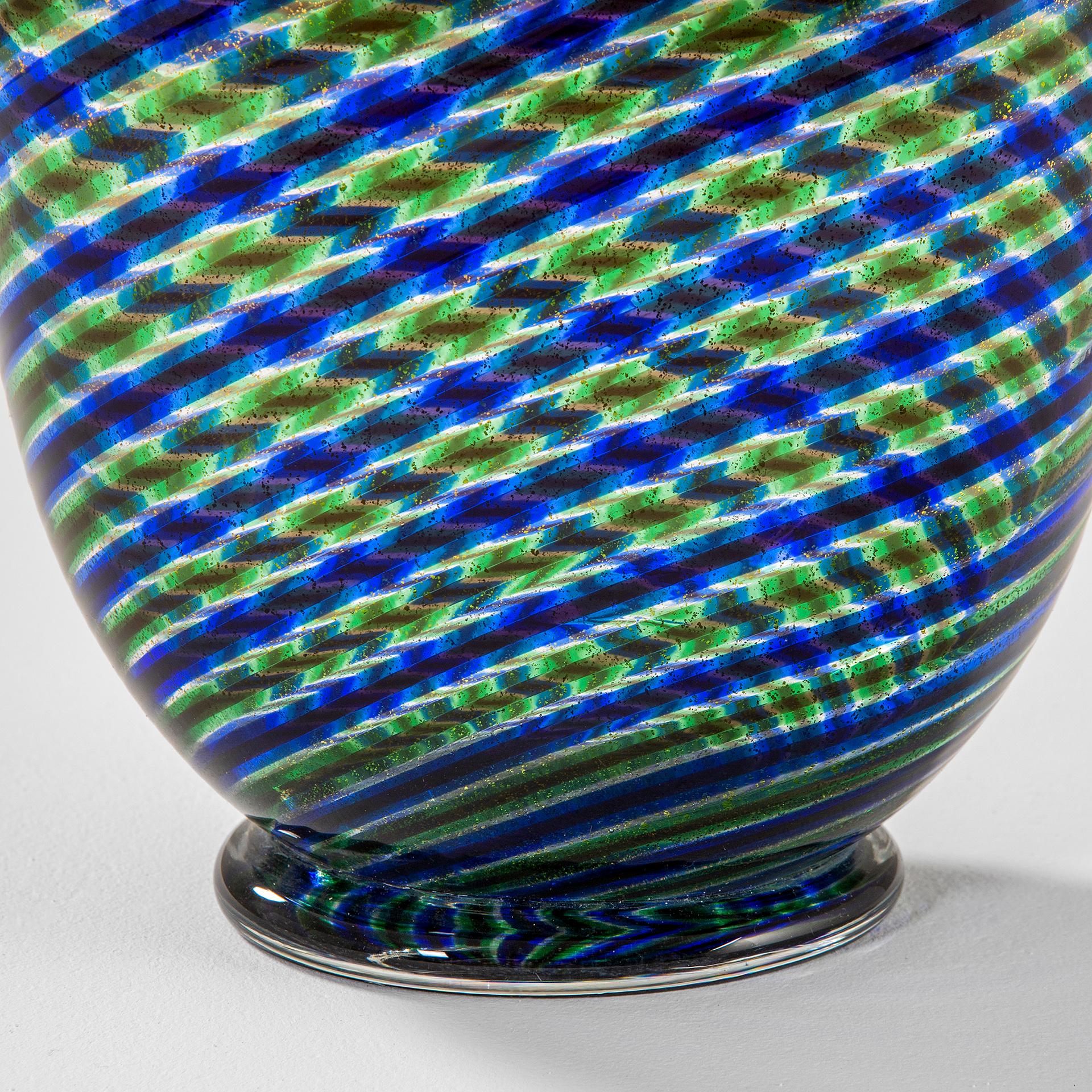 Vaso in vetro di Murano Barovier & Toso del XX secolo a righe colorate anni '60 In condizioni buone in vendita a Turin, Turin