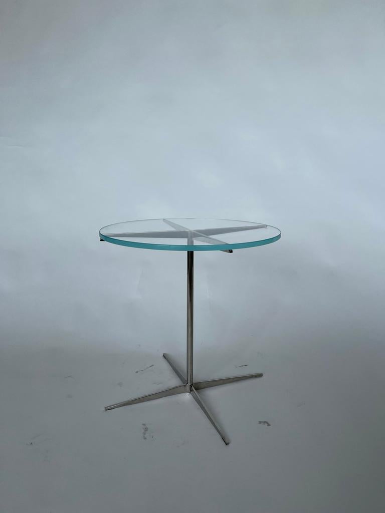 20th Century Bauhaus Style Glass and Chrome End Table For Sale at 1stDibs