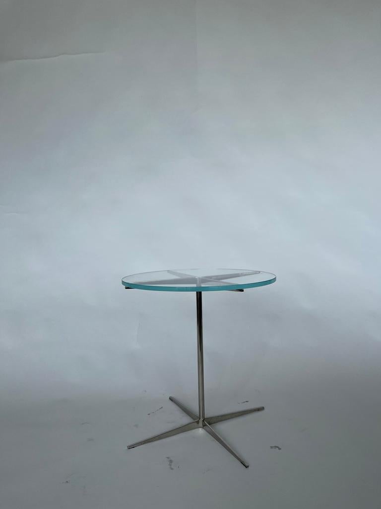 20th Century Bauhaus Style Glass and Chrome End Table 1