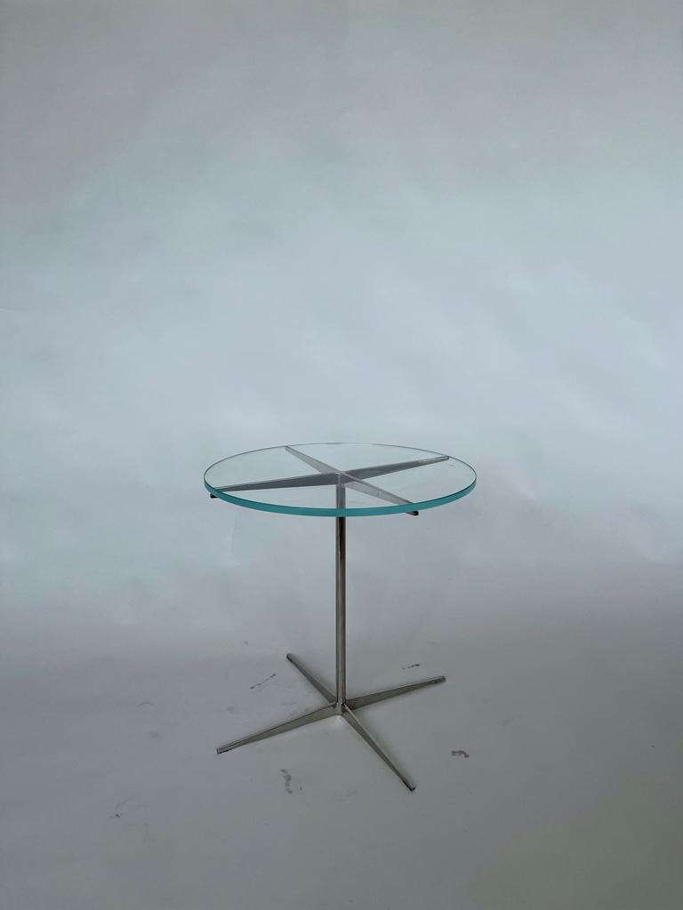 20th Century Bauhaus Style Glass and Chrome End Table 2