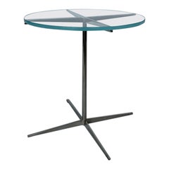 20th Century Bauhaus Style Glass and Chrome End Table