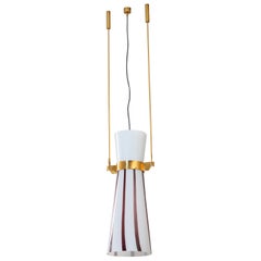 20th Century, BBPR Striped Glass Pendant Lamp