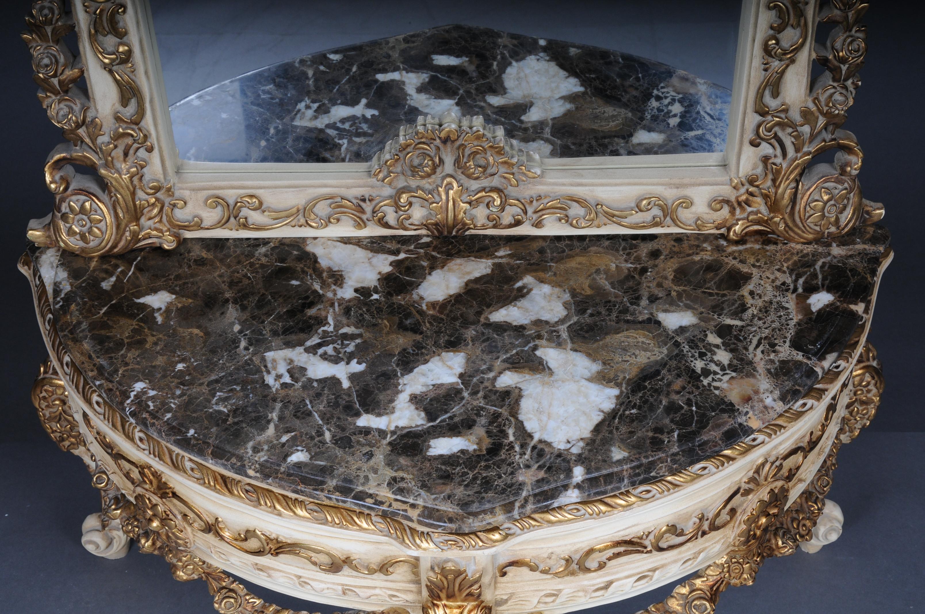 20th Century Beautiful Console Mirror/Floor Mirror in the Louis XV, Gilt Beige For Sale 5