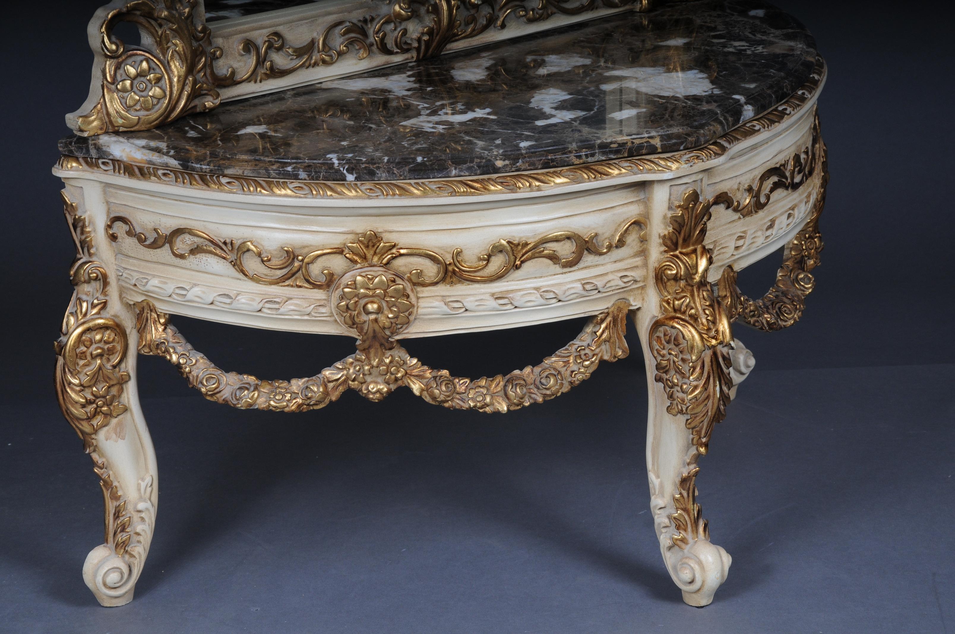20th Century Beautiful Console Mirror/Floor Mirror in the Louis XV, Gilt Beige For Sale 8