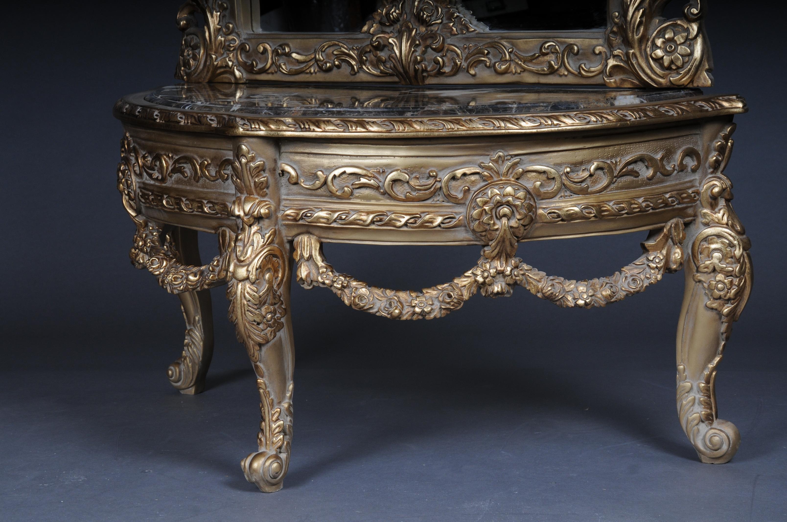20th Century Beautiful Console Mirror/Floor Mirror in the Louis XV, Gilt For Sale 6