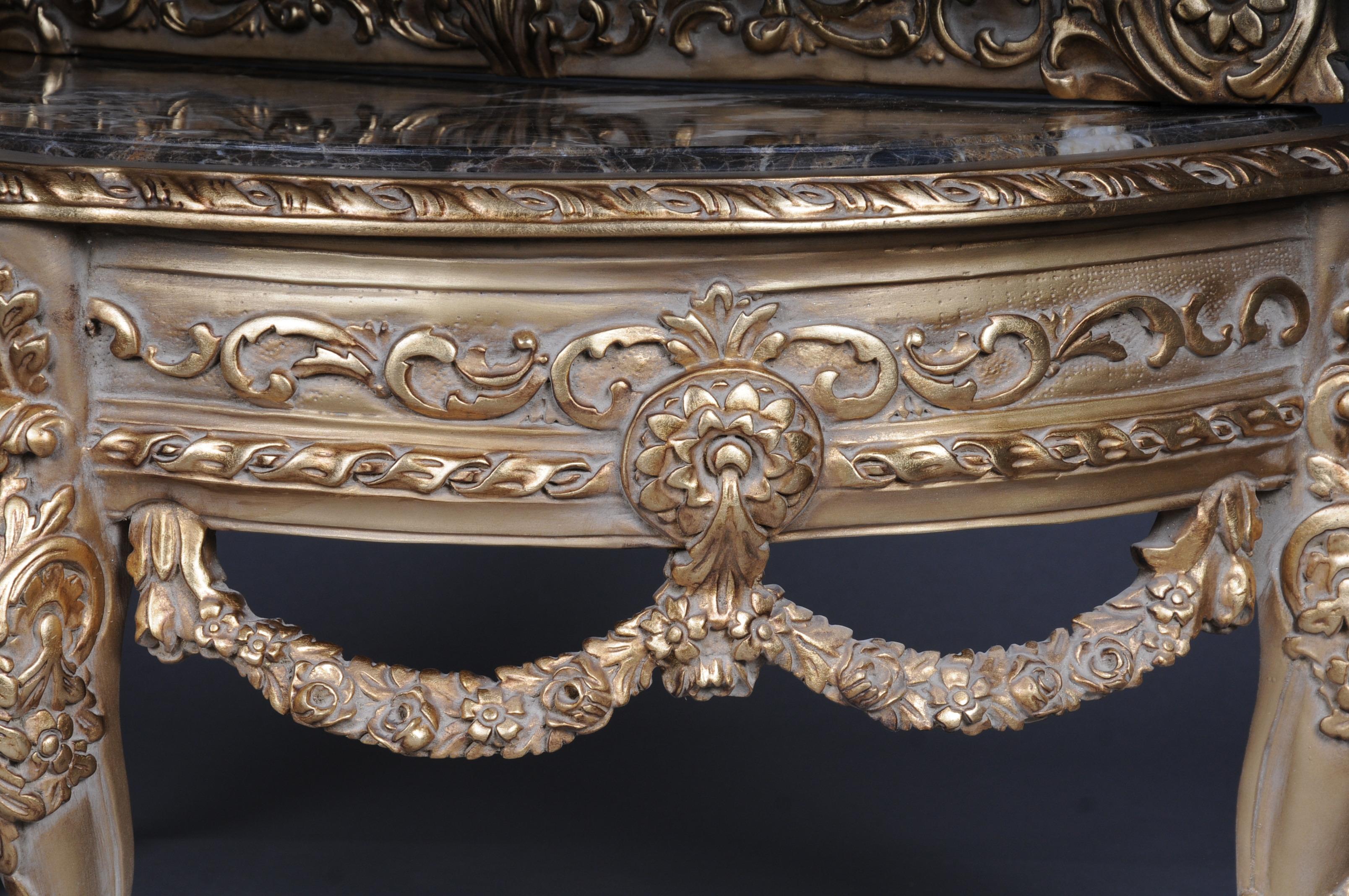 Schöner Konsolenspiegel/Floor-Spiegel des 20. Jahrhunderts im Louis XV-Stil, vergoldet im Angebot 7
