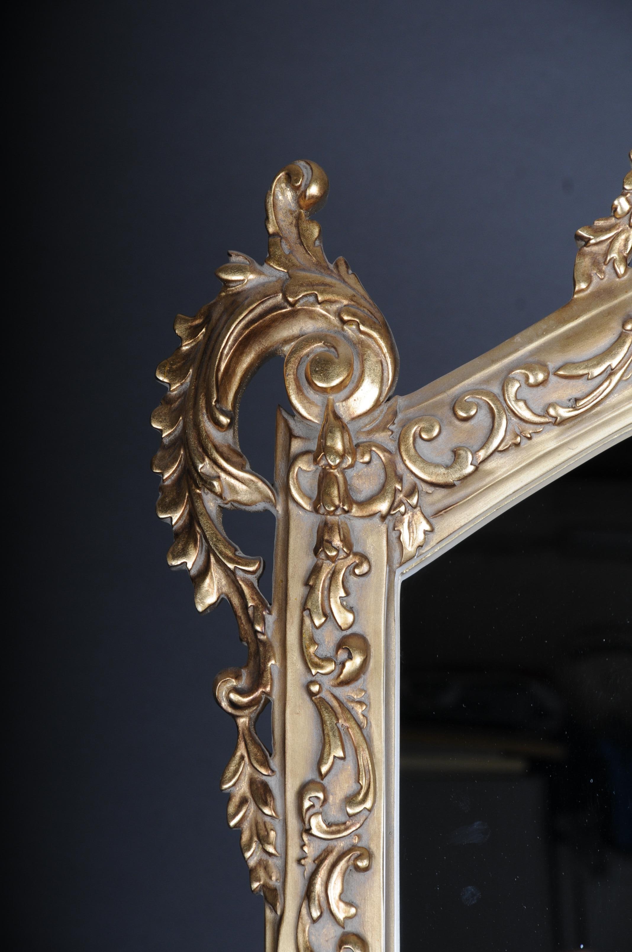 French 20th Century Beautiful Console Mirror/Floor Mirror in the Louis XV, Gilt For Sale