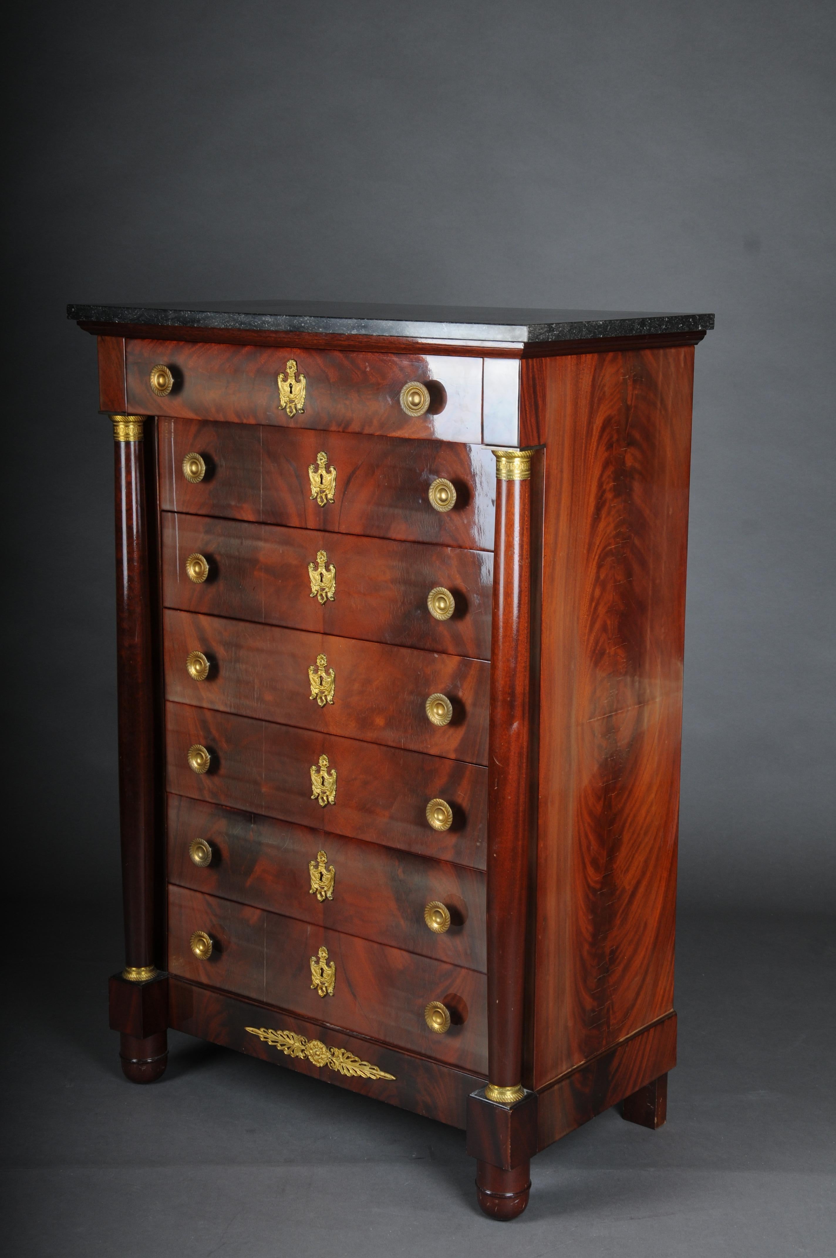 20th Century Beautiful High Chest of Drawers / Chiffoniere, Empire For Sale 14