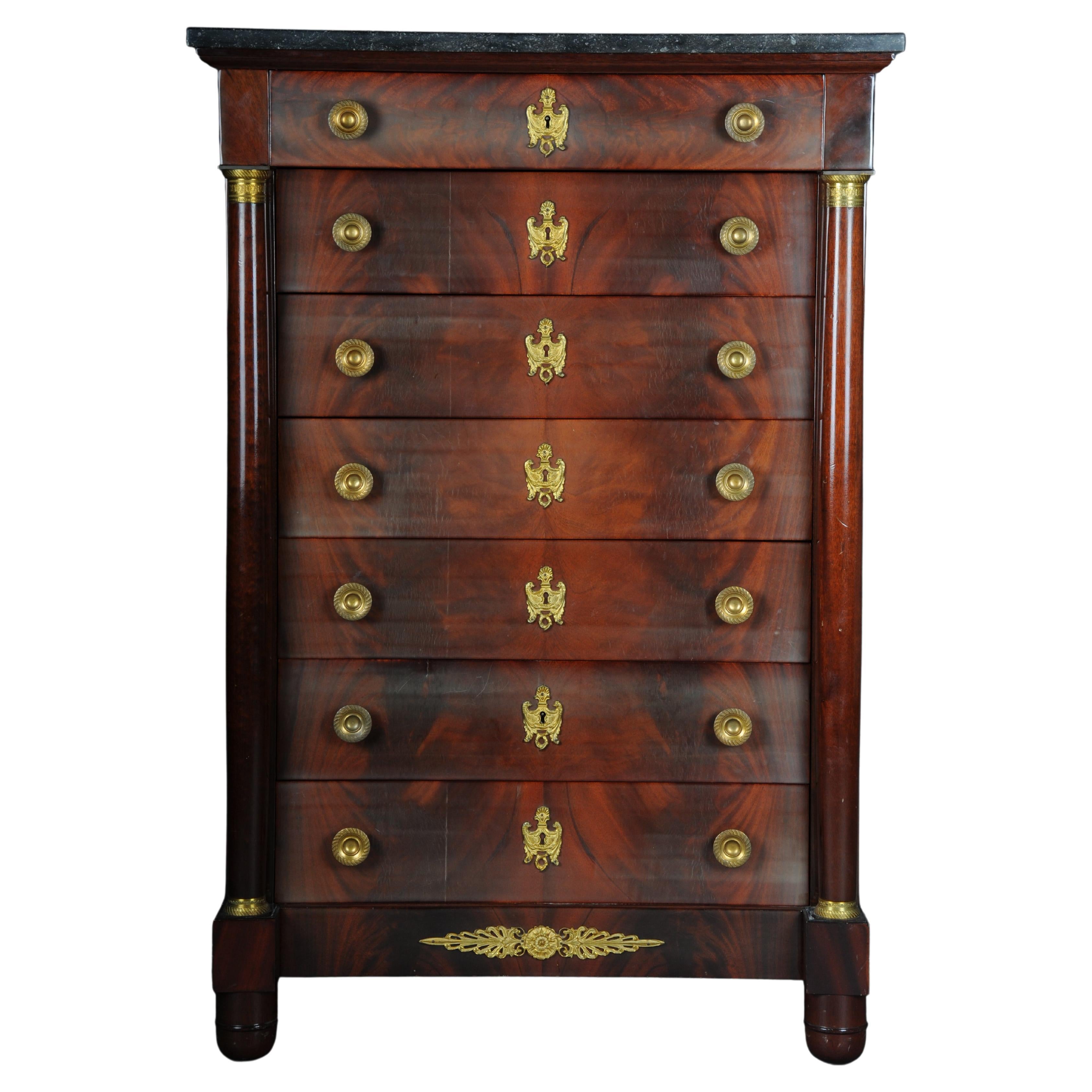20th Century Beautiful High Chest of Drawers / Chiffoniere, Empire For Sale