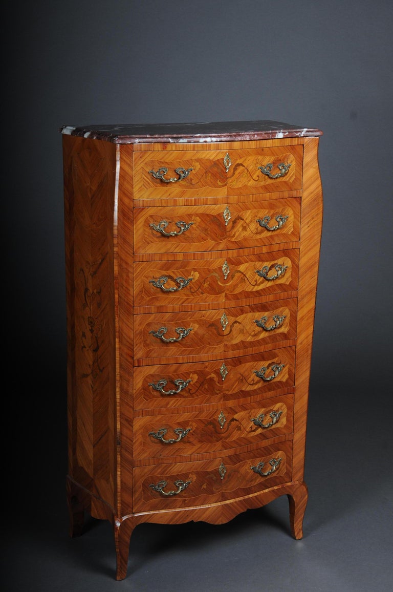 20th Century Beautiful High Chest Of Drawers Chiffoniere In