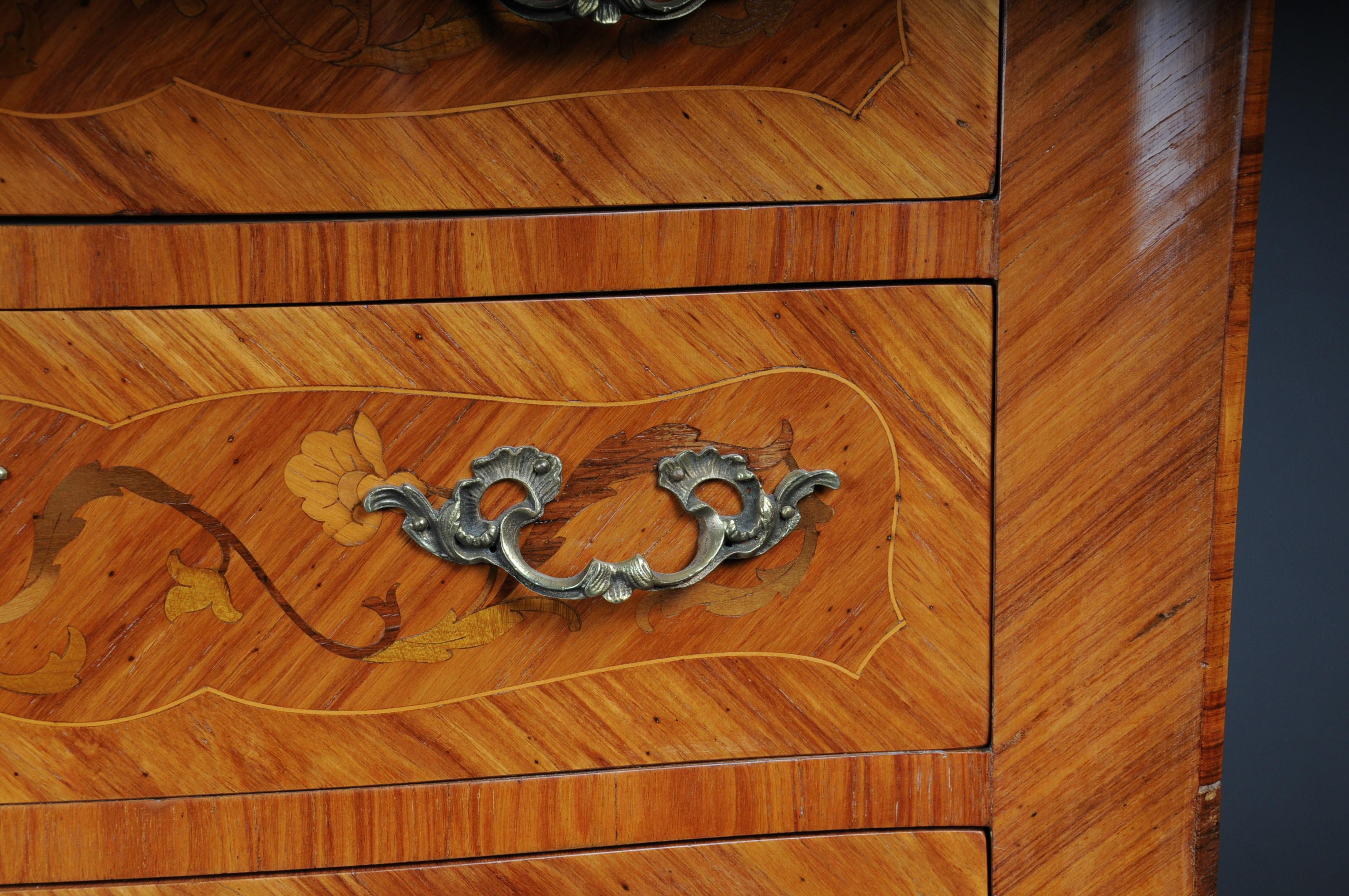 Marquetry 20th Century Beautiful High Chest of Drawers / Chiffoniere in Louis XV