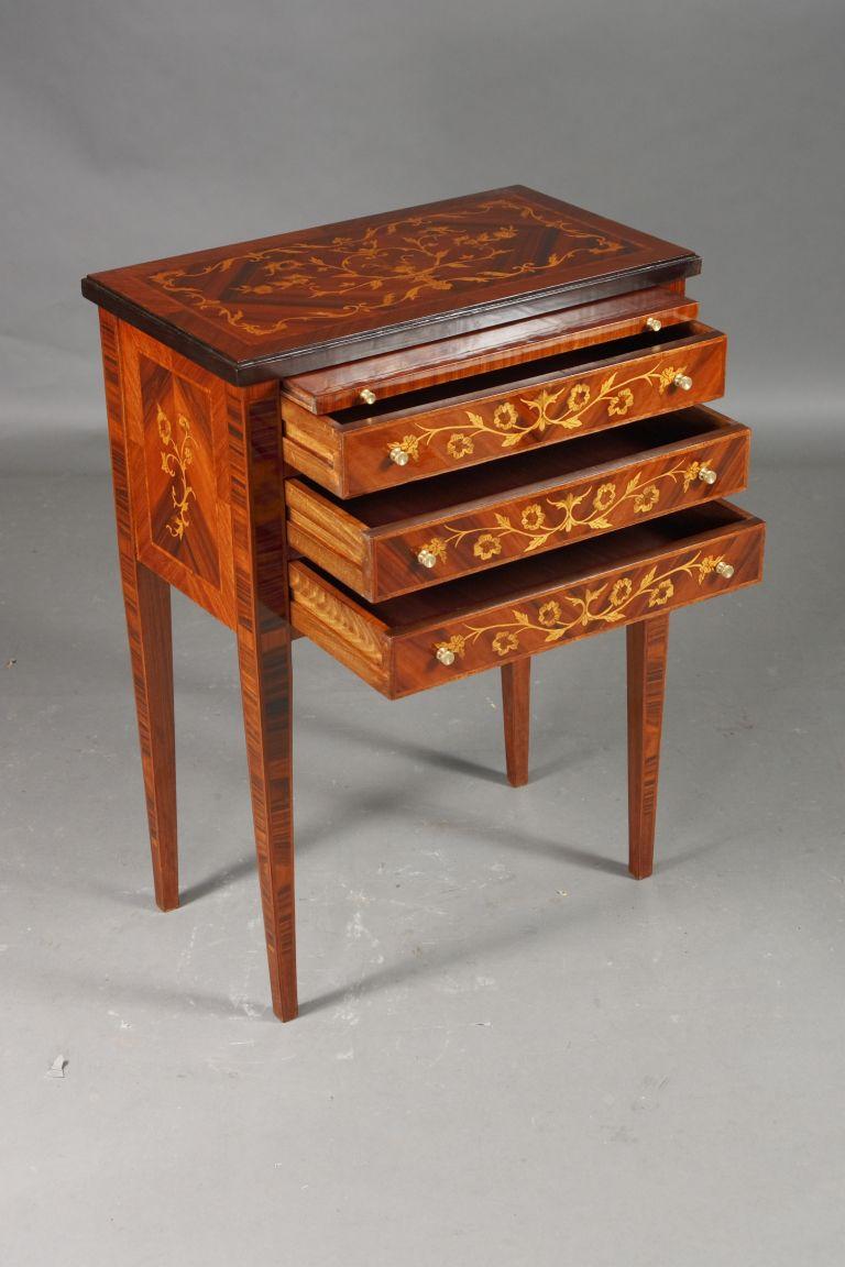 Wood 20th Century Beautiful Louis XVI Side Table, Console Inlaid For Sale