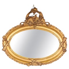 20th Century Beautiful Oval Wall Mirror, Gold