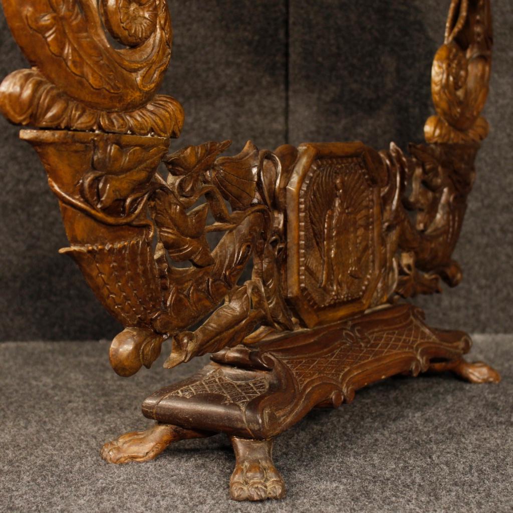 miroir de cheval Art Nouveau français en bois de hêtre du 20e siècle, 1900 en vente 6