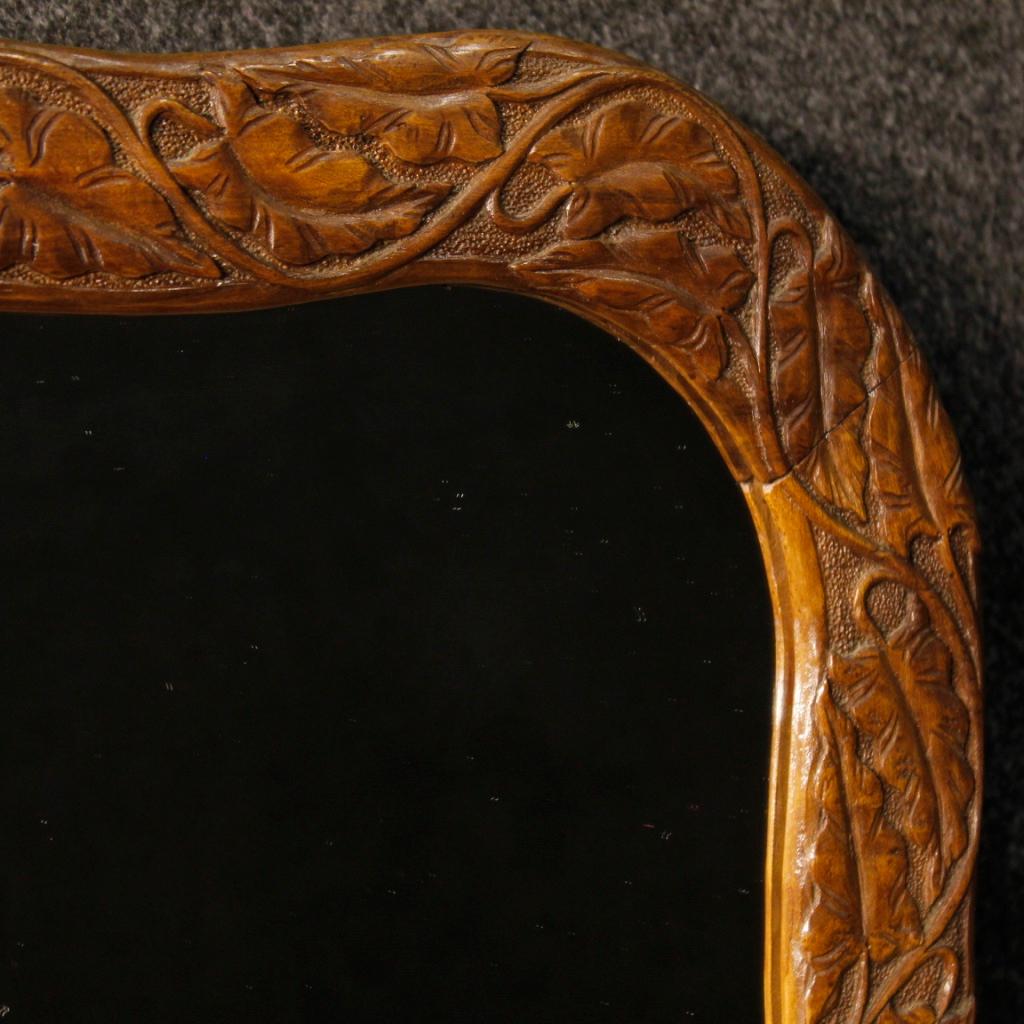 miroir de cheval Art Nouveau français en bois de hêtre du 20e siècle, 1900 en vente 1