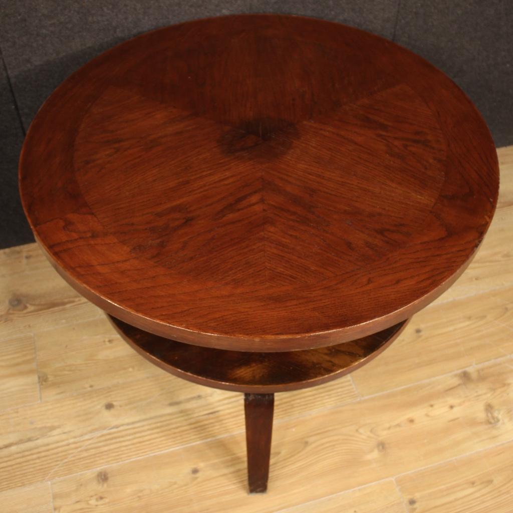 20th Century Beech Wood Italian Design Round Coffee Table, 1970 For Sale 8