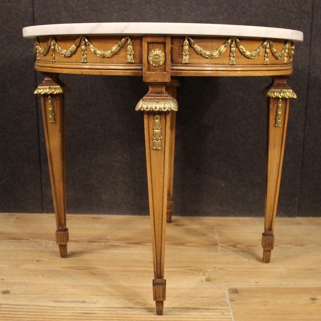 20th Century Beechwood with Marble Top French Louis XVI Style Coffee Table 4