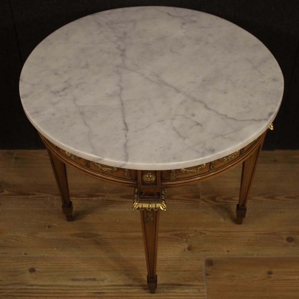 20th Century Beechwood with Marble Top French Louis XVI Style Coffee Table 5