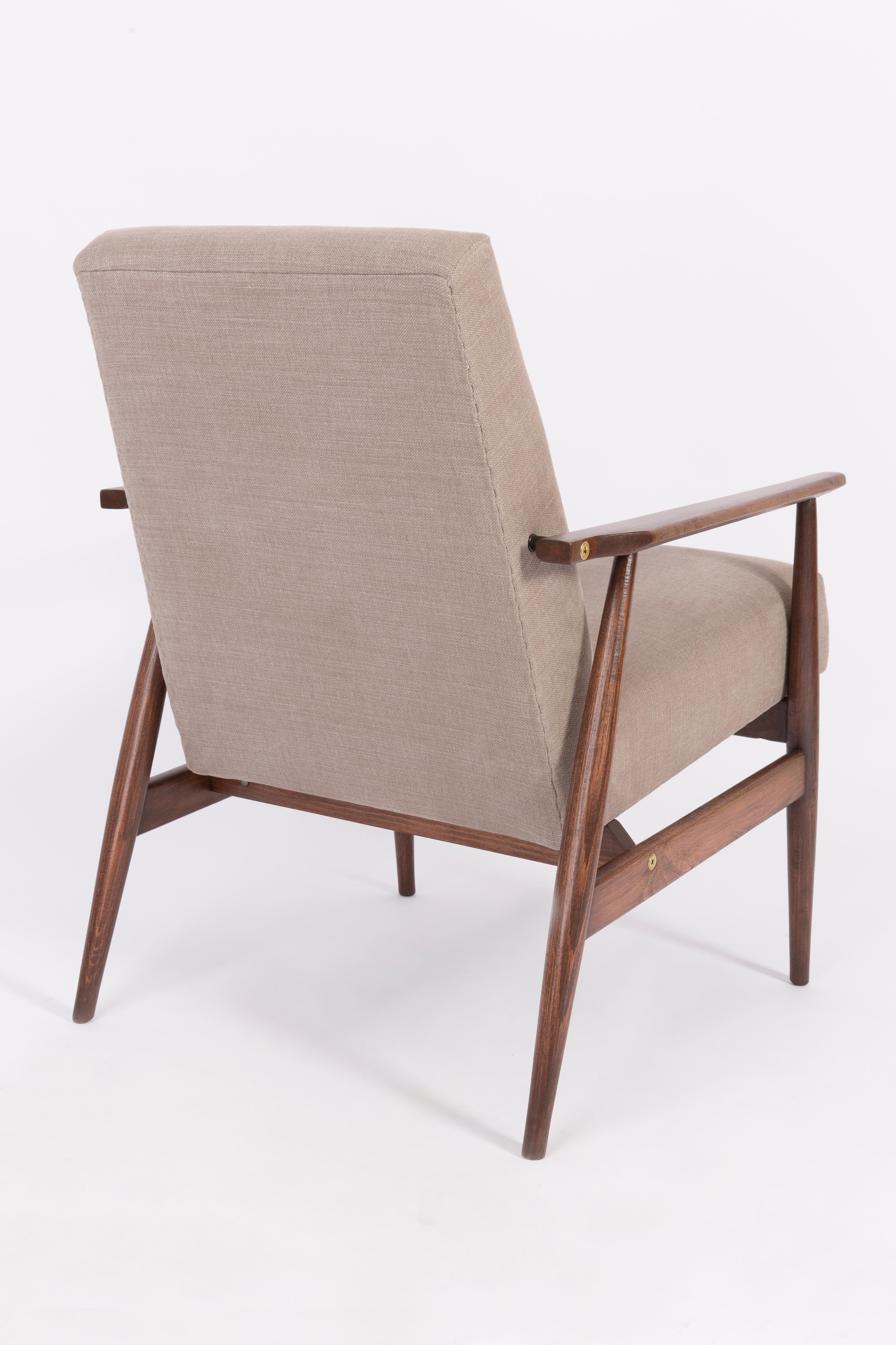 Hand-Crafted 20th Century Beige Dante Armchair, H. Lis, 1960s For Sale
