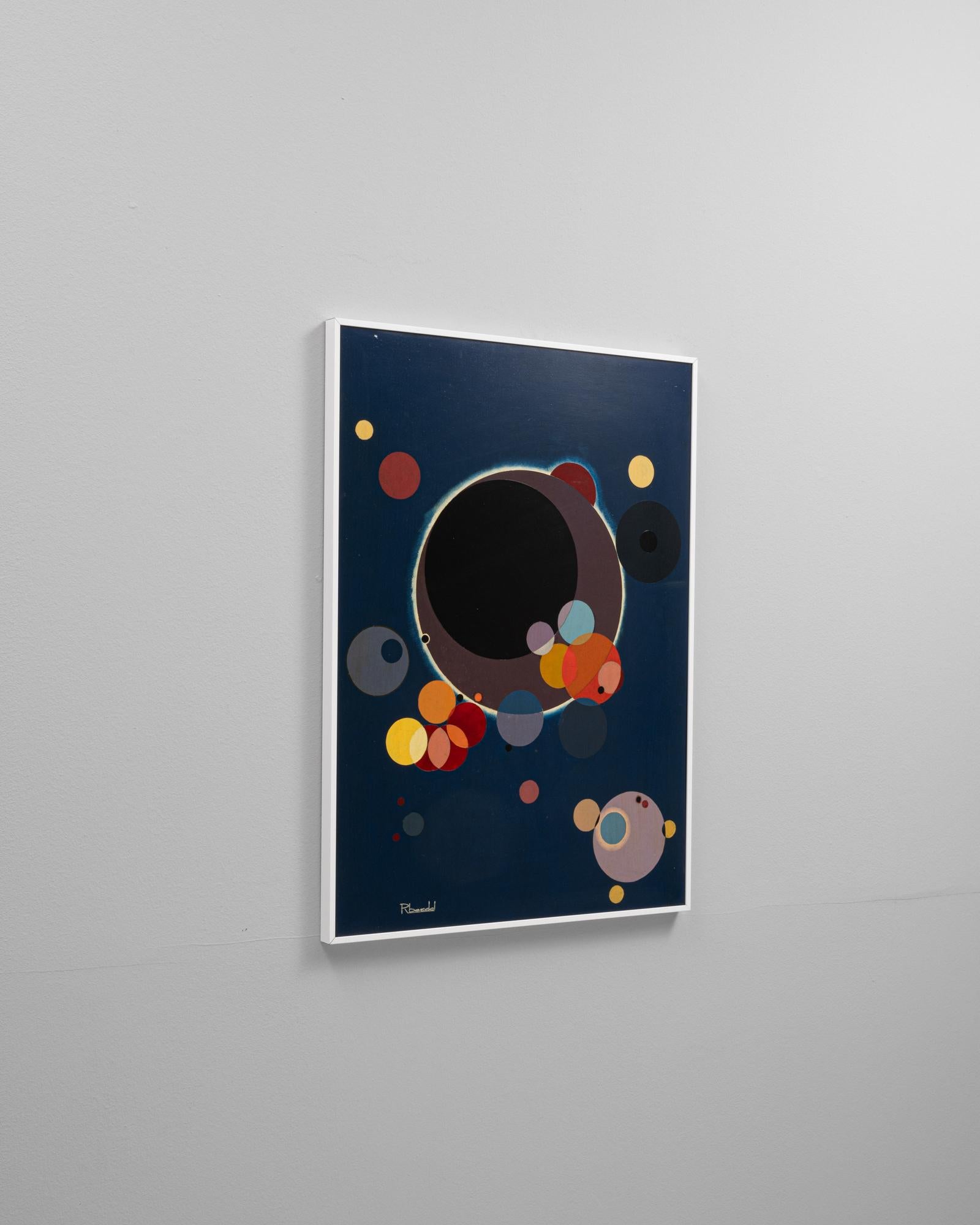 Obra de arte belga del siglo XX con marco de metal por Rene Berdal Belga en venta