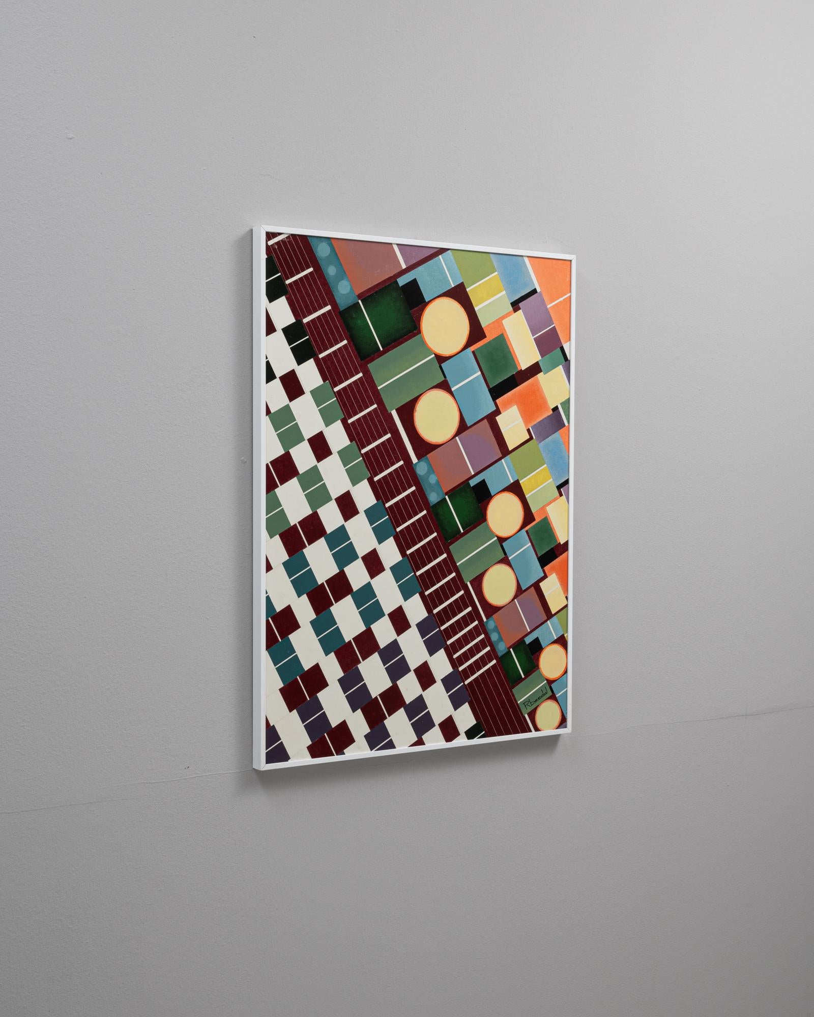 Obra de arte belga del siglo XX con marco de metal por Rene Berdal Belga en venta