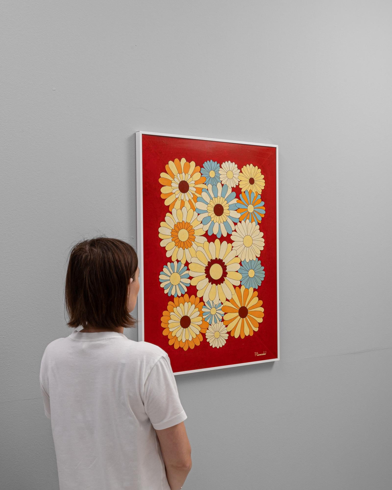 Belgisches Kunstwerk des 20. Jahrhunderts mit Metallrahmen von Rene Berdal im Angebot 1