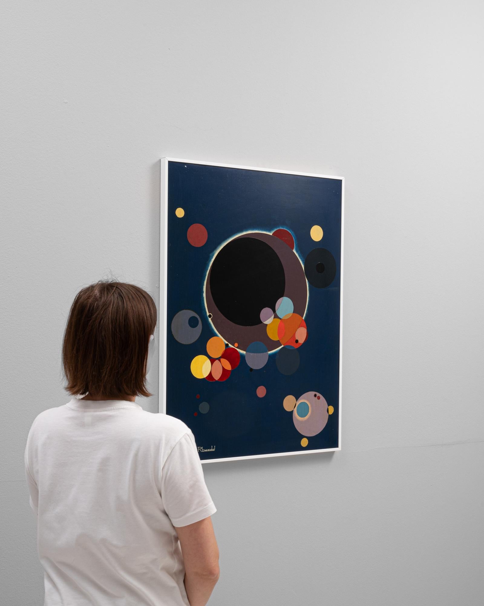 Obra de arte belga del siglo XX con marco de metal por Rene Berdal en Bueno estado para la venta en High Point, NC
