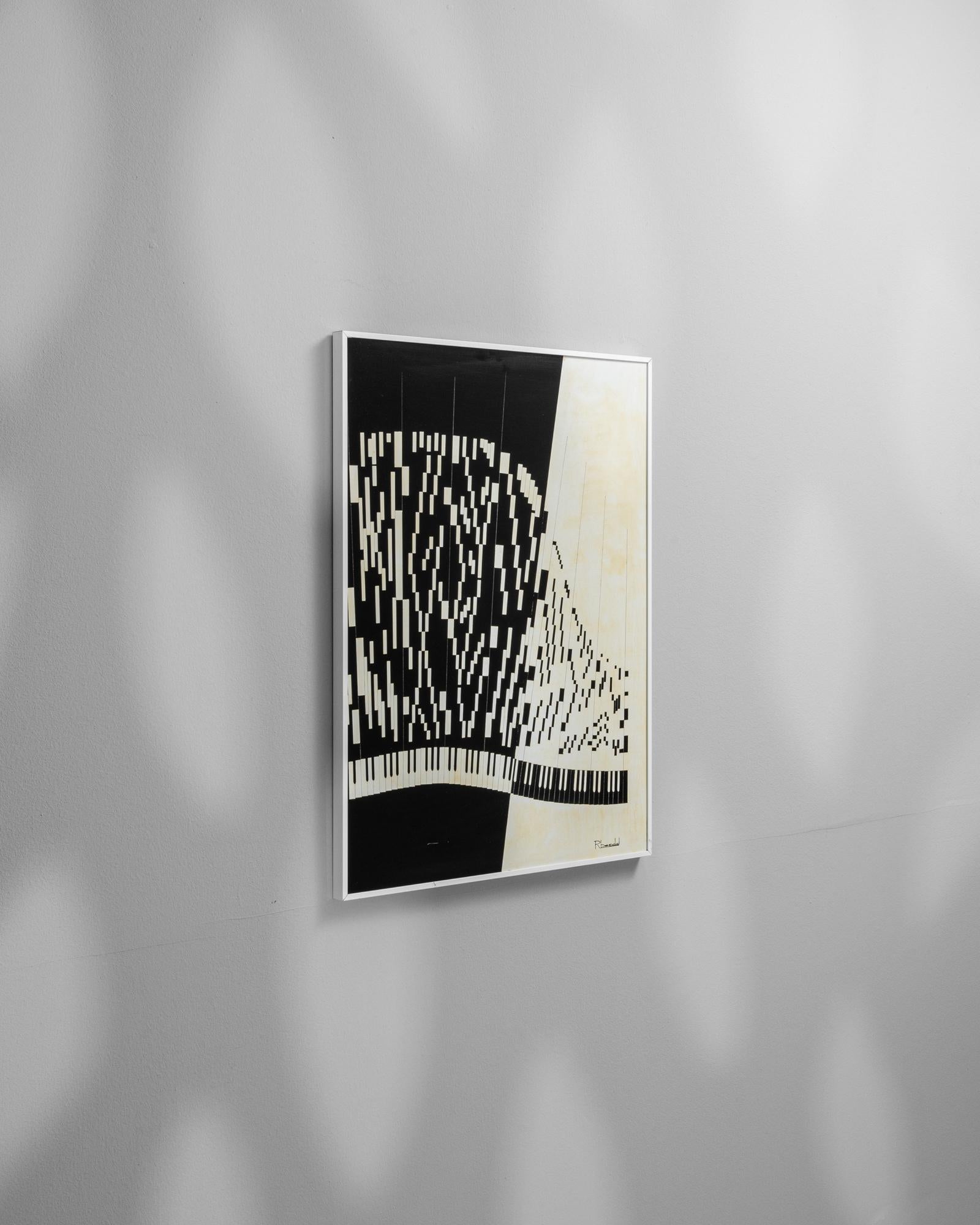 20th Century Belgian Artwork With Metal Frame By Rene Berdal For Sale 2