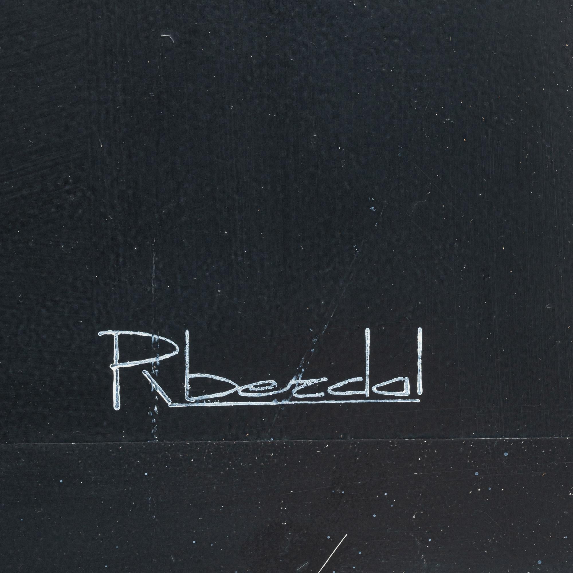 Obra de arte belga del siglo XX con marco de metal por Rene Berdal en venta 3