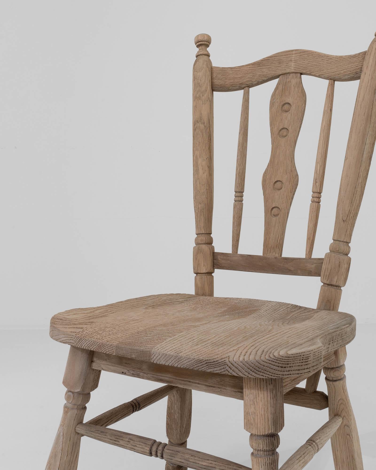 20th Century Belgian Bleached Oak Chair For Sale 1