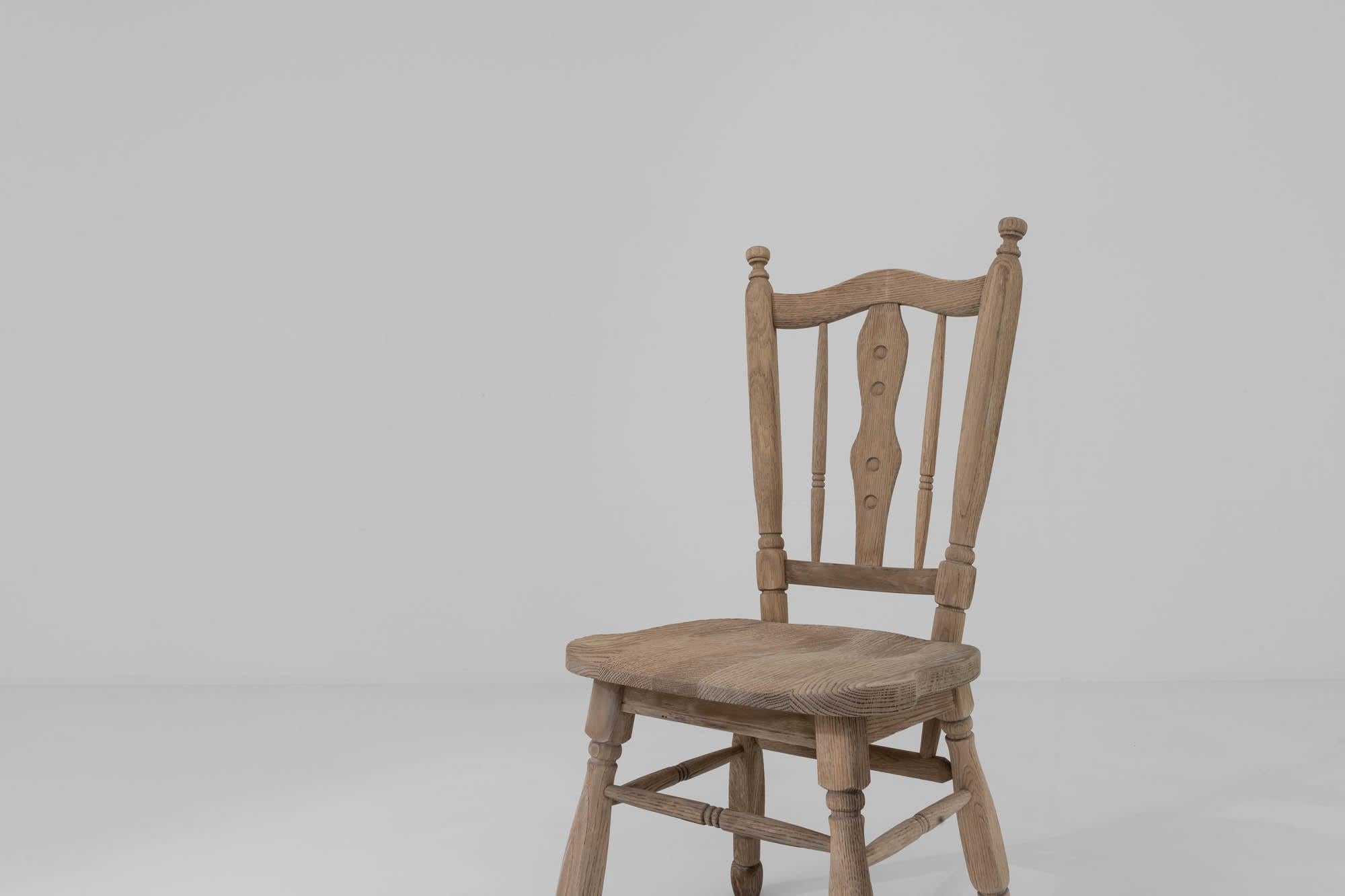 20th Century Belgian Bleached Oak Chair For Sale 2