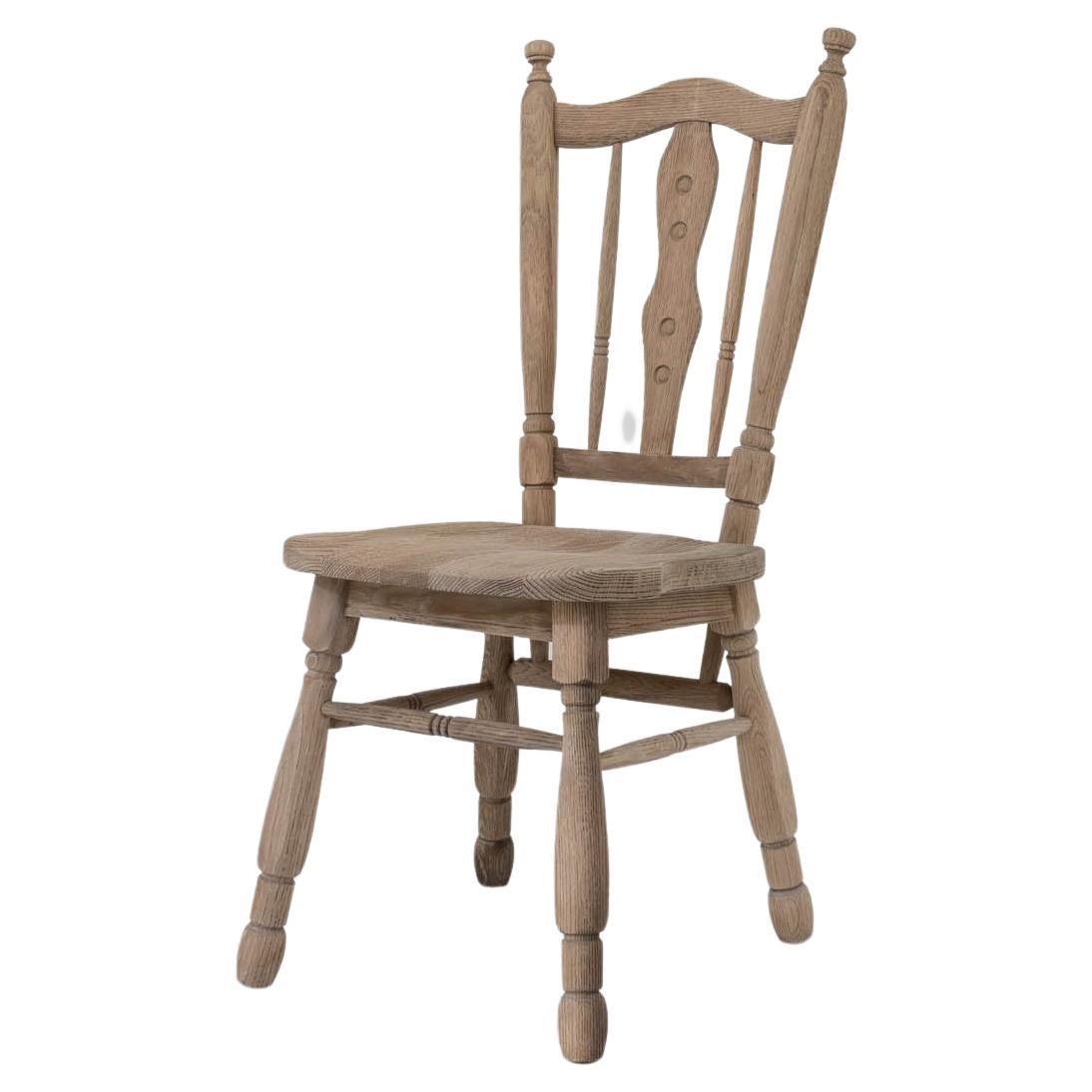 20th Century Belgian Bleached Oak Chair For Sale