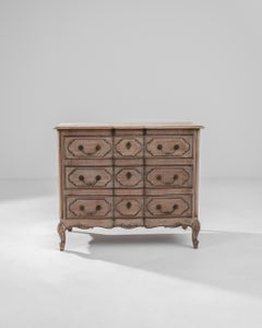 20th Century Belgian Bleached Oak Chest of Drawers