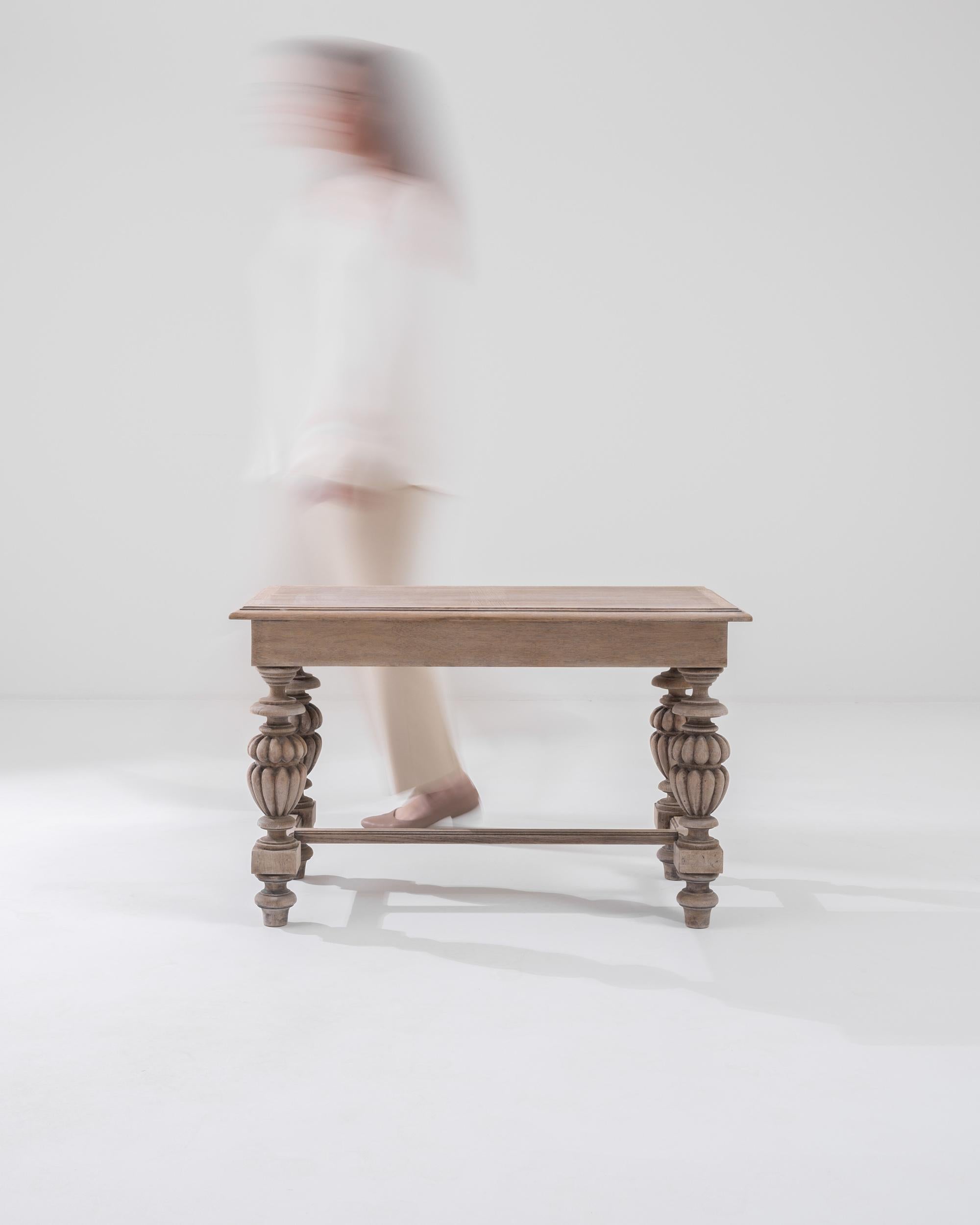 20th Century Belgian Bleached Oak Coffee Table In Good Condition For Sale In High Point, NC