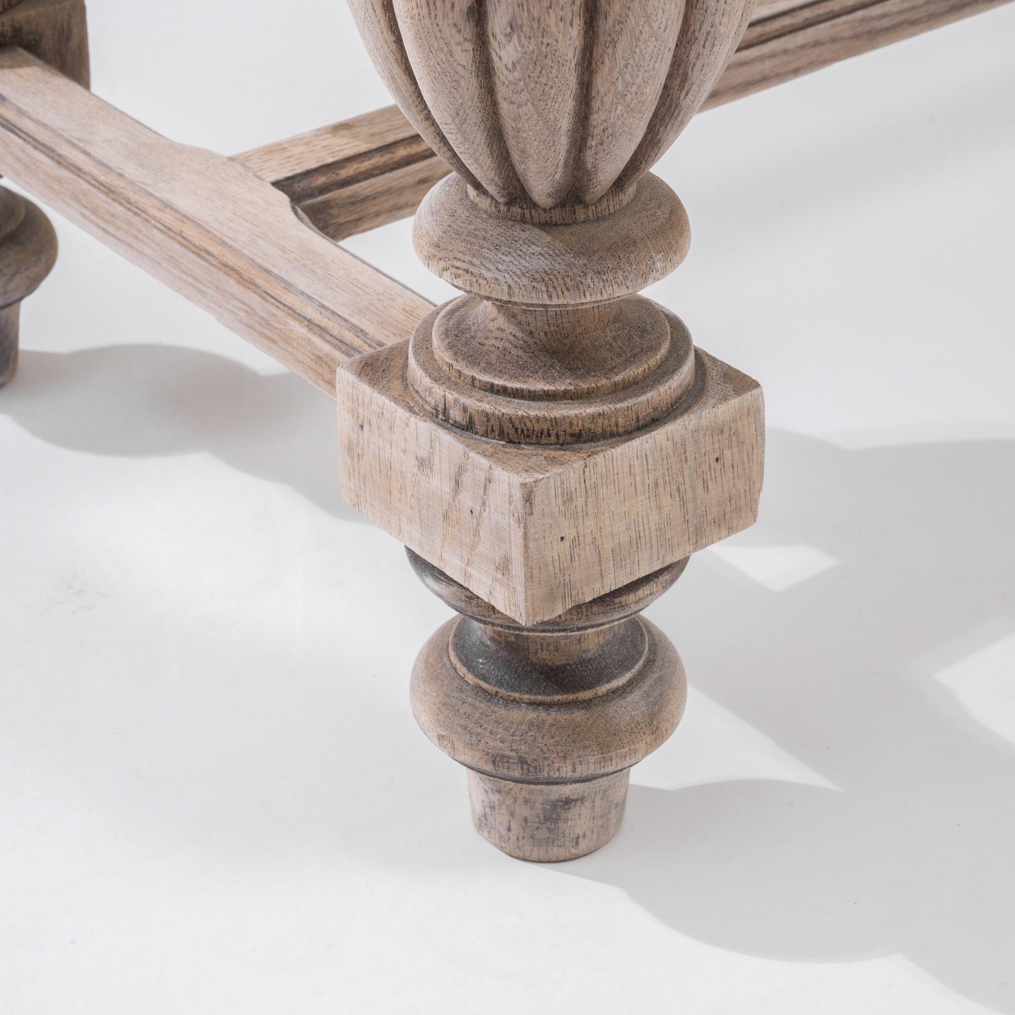 20th Century Belgian Bleached Oak Coffee Table For Sale 5