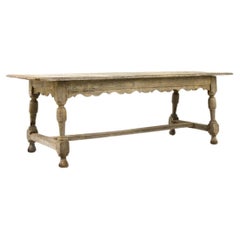 20th Century Belgian Bleached Oak Coffee Table