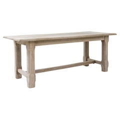 20th Century Belgian Bleached Oak Dining Table