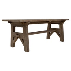 20th Century Belgian Bleached Oak Dining Table 20th Century Belgian Bleached Oak Dining Table