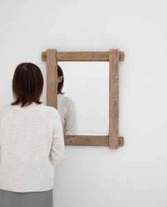 20th Century Belgian Bleached Oak Mirror