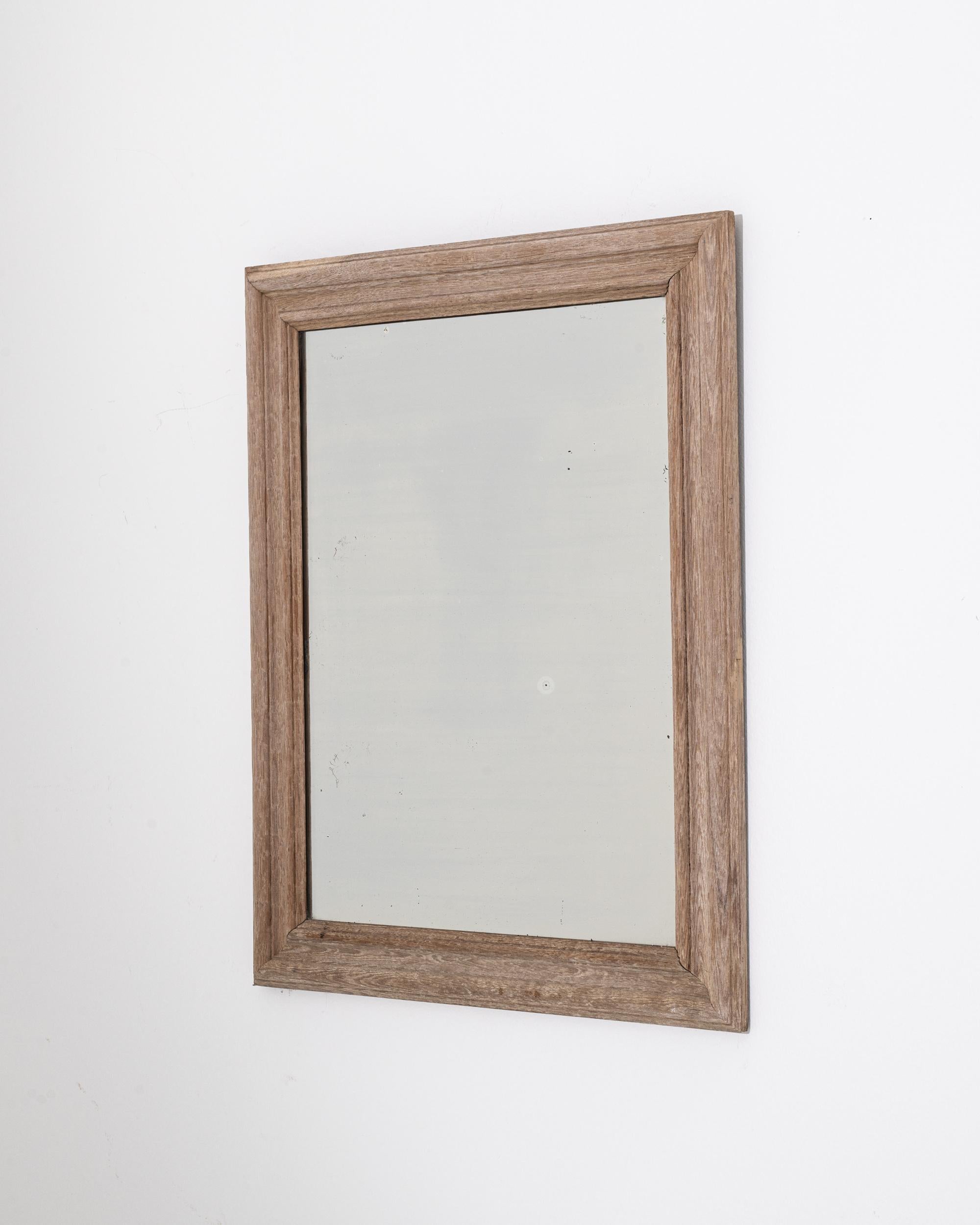 20th Century Belgian Bleached Oak Mirror For Sale 1