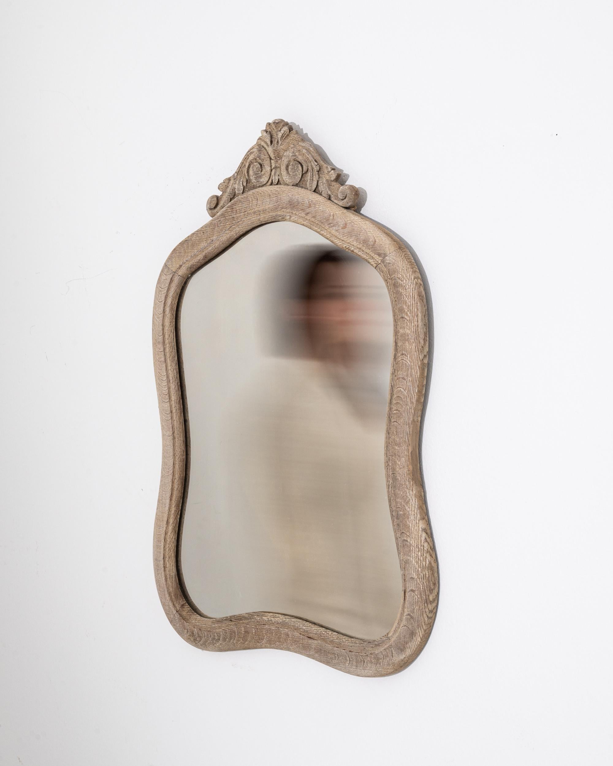 20th Century Belgian Bleached Oak Mirror 2
